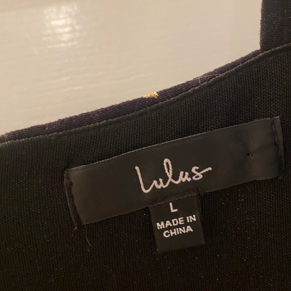 Lulu’s First Pick Forever Black Floral Print Mini Dress L - Picture 7 of 11